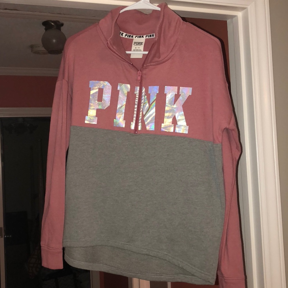 PINK half zip pullover